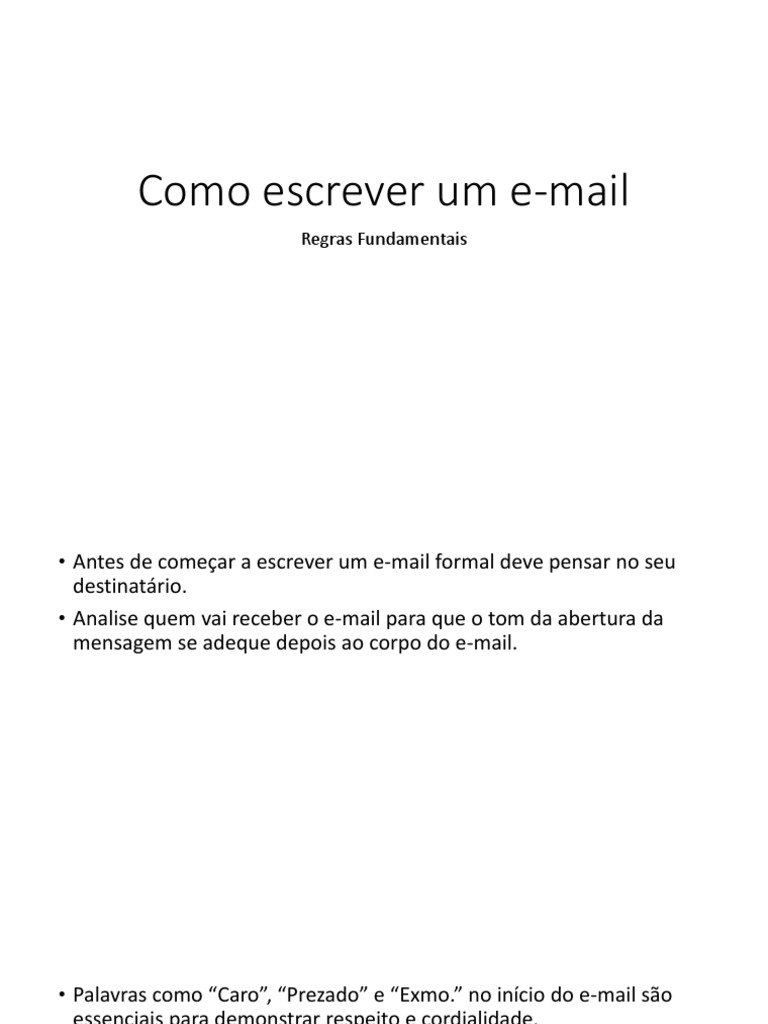 como escrever um email profissional
