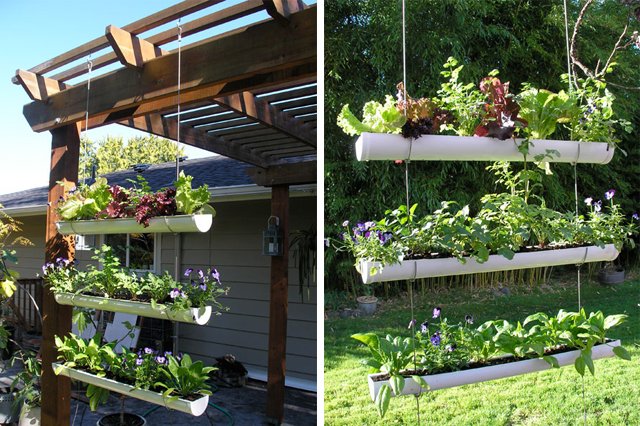 horta vertical em cano de PVC para apartamento