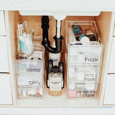 como organizar skincare no banheiro