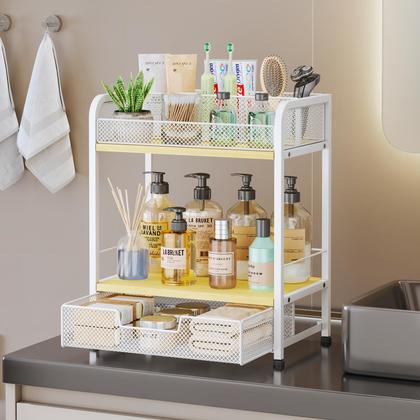 organização de gavetas de banheiro com skincare