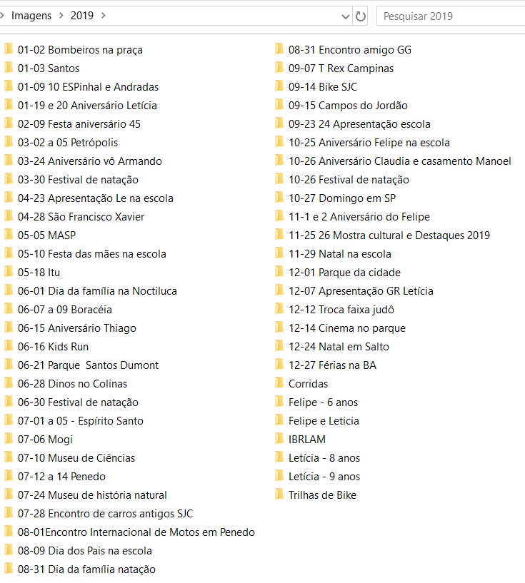 como organizar fotos de aniversário no Google Drive