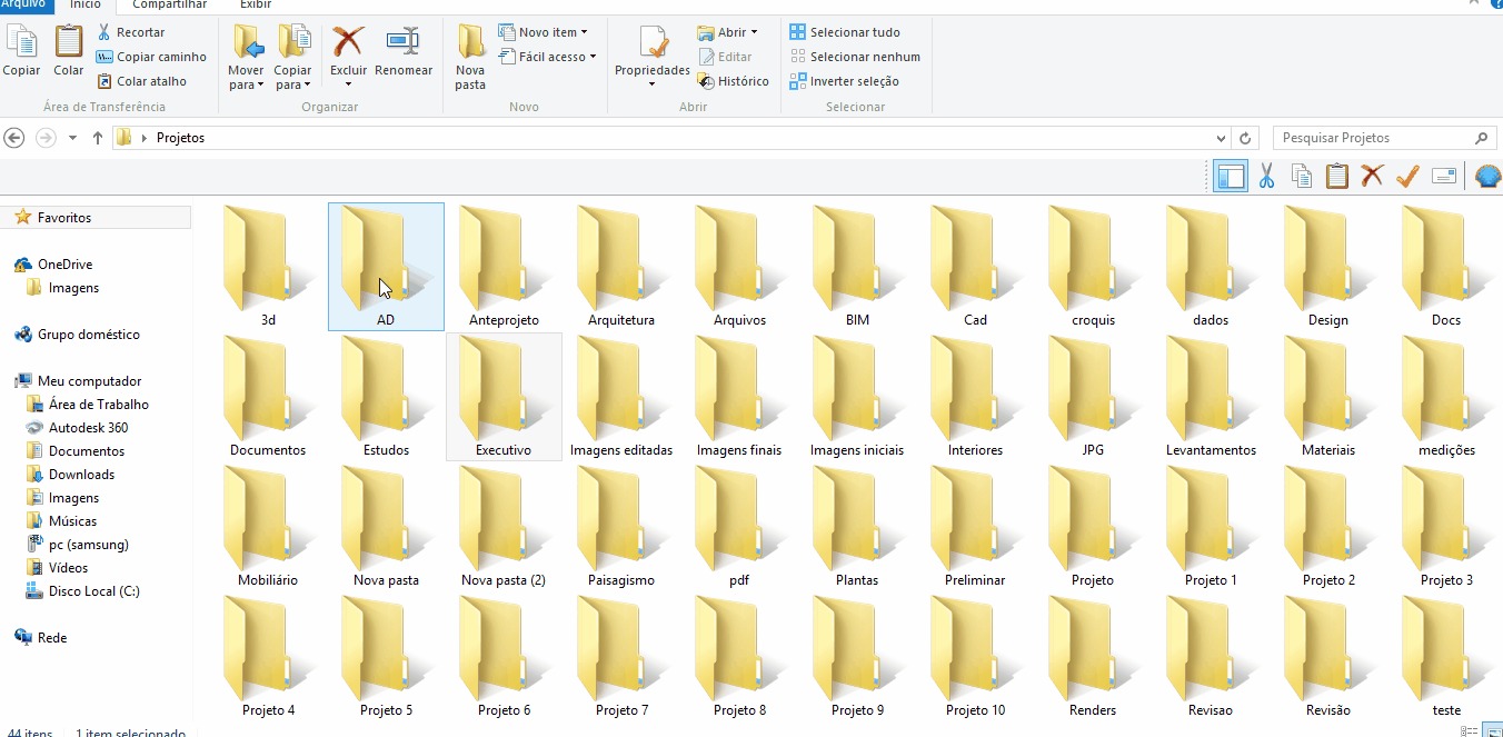 como organizar pastas no computador