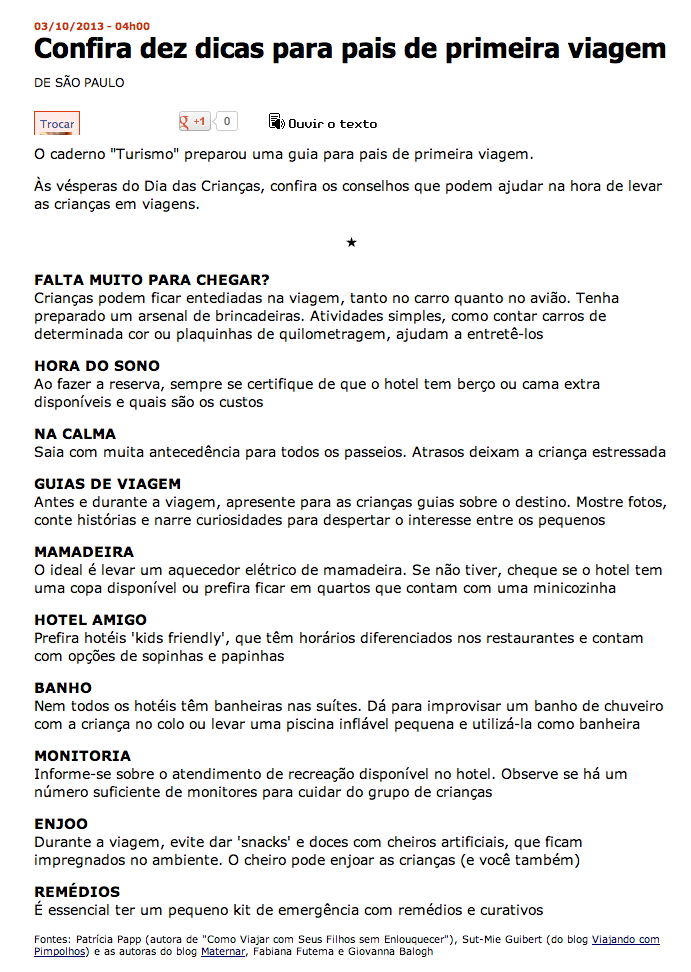 organização de viagem com bebês