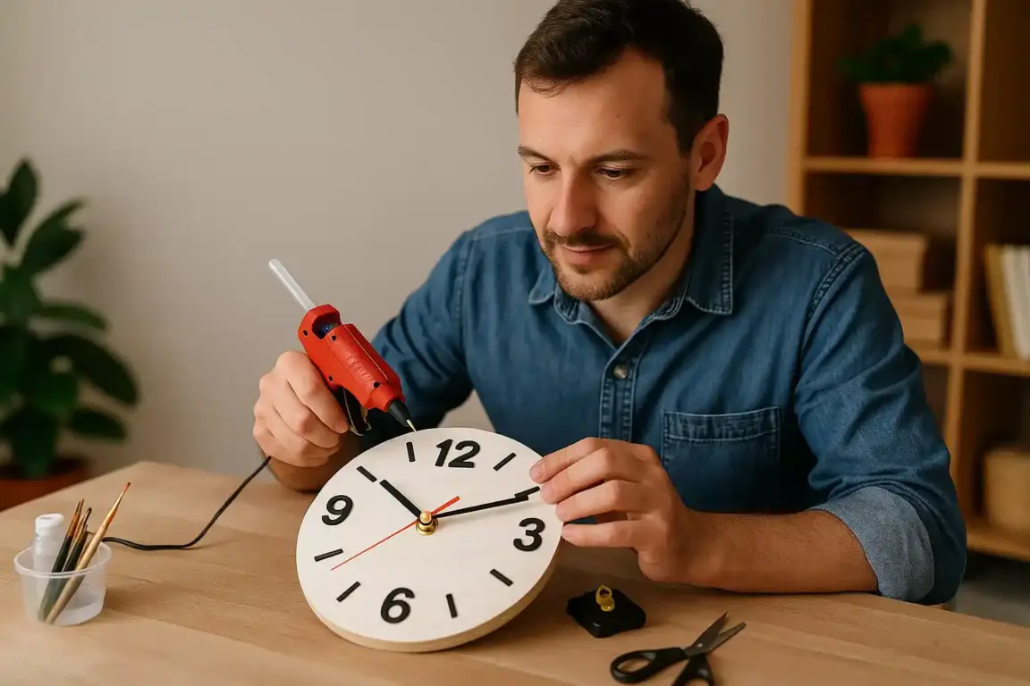 diy relógio de parede madeira