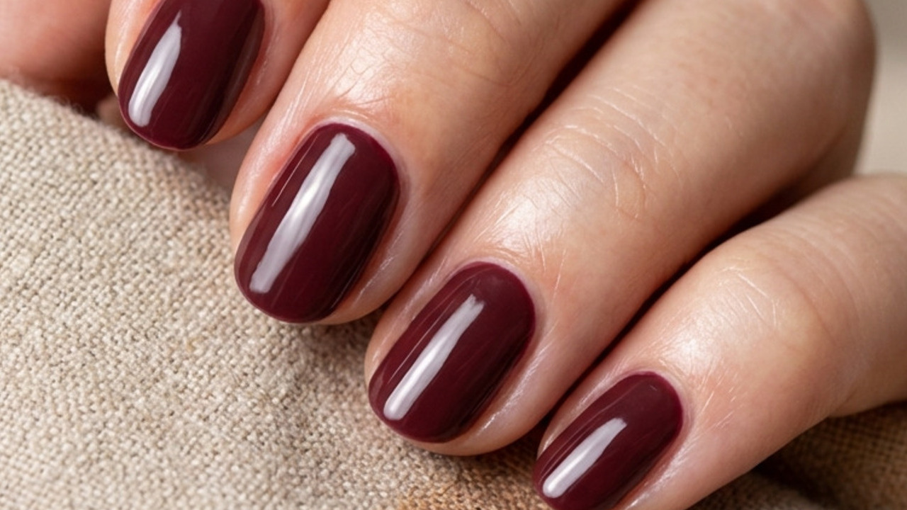 Unhas nude com dourado