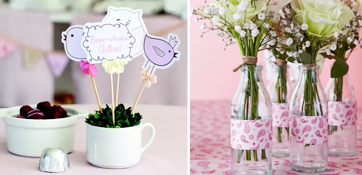 enfeite de mesa cha de bebe