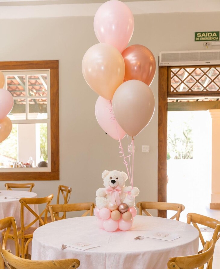 enfeite de mesa para cha de bebe com balão