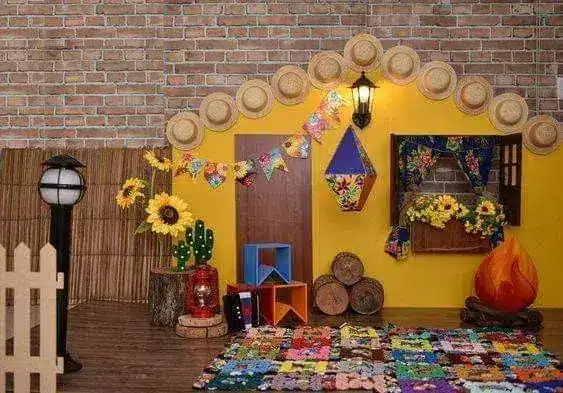 decoração de entrada festa junina infantil