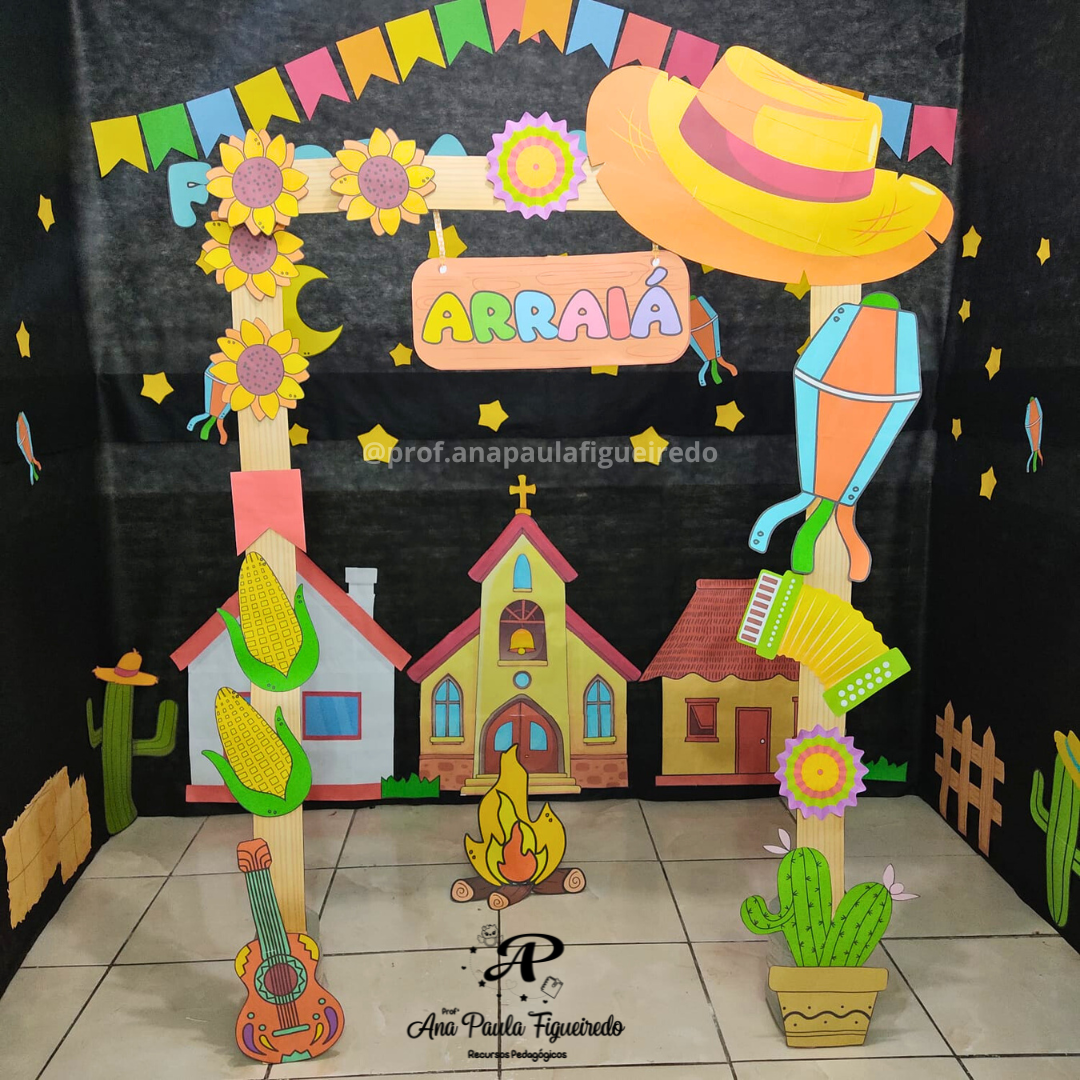 decoração de entrada festa junina infantil