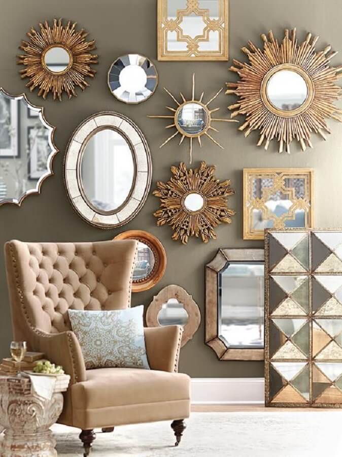 conjunto de espelhos decorativos