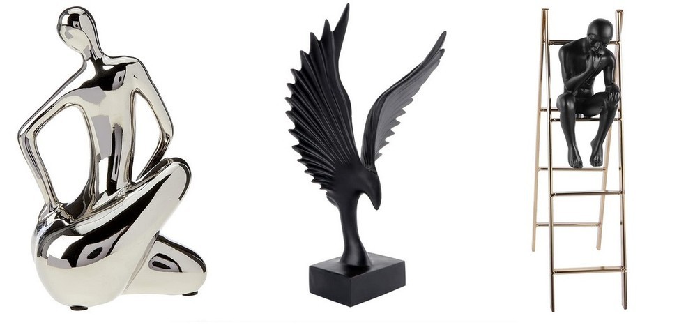 10 ideias estatuetas decoração sala estar moderna