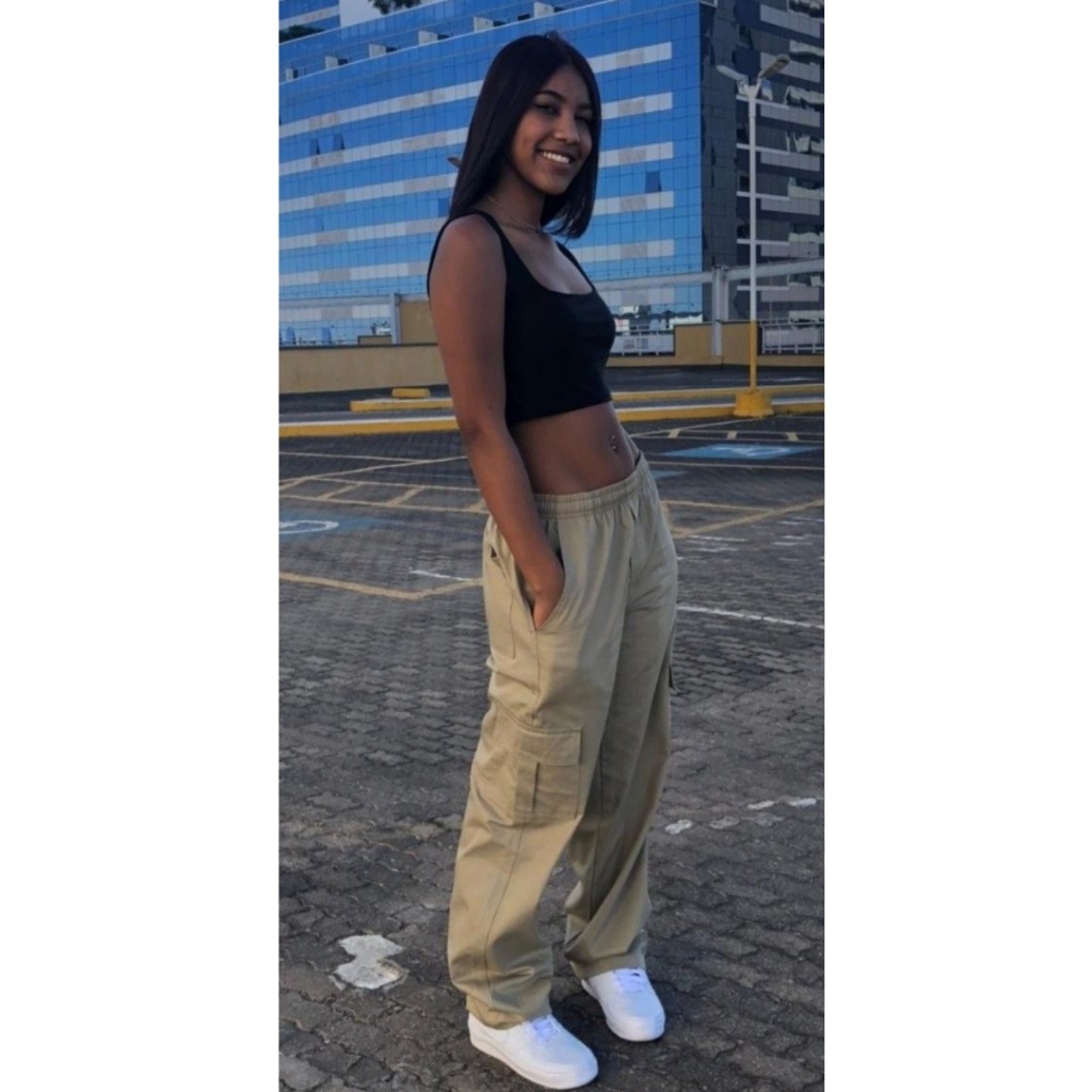calça cargo feminina de sarja