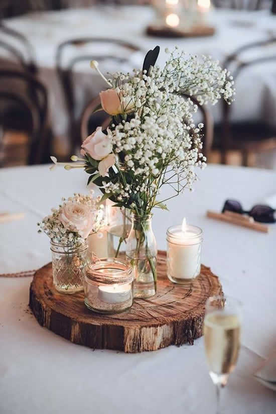 faça voce mesmo decoração mesa de casamento