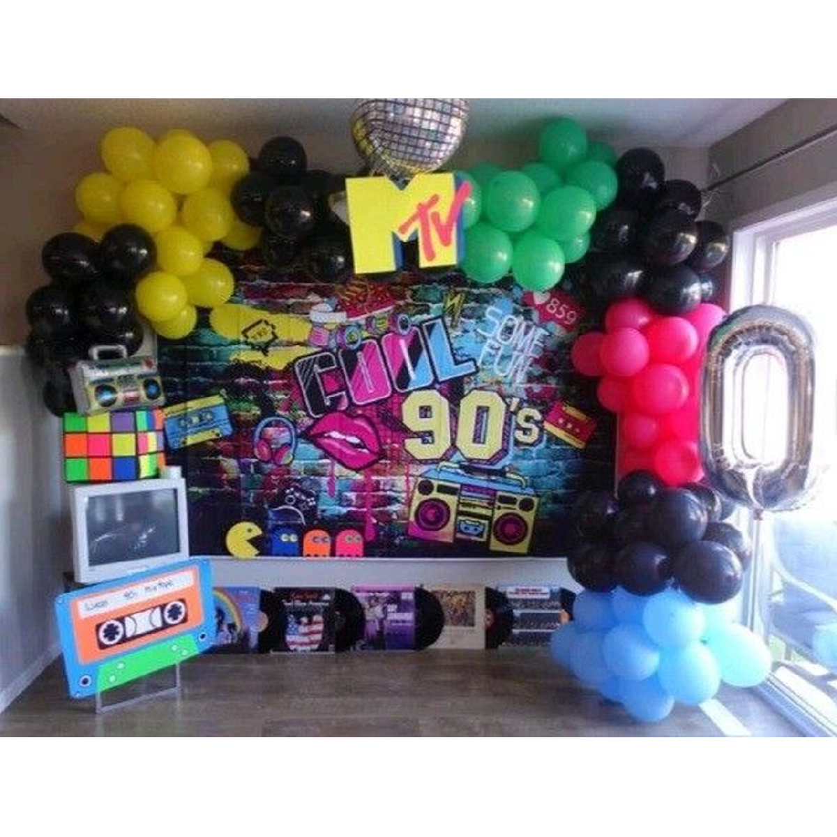 decoração festa anos 90 barata