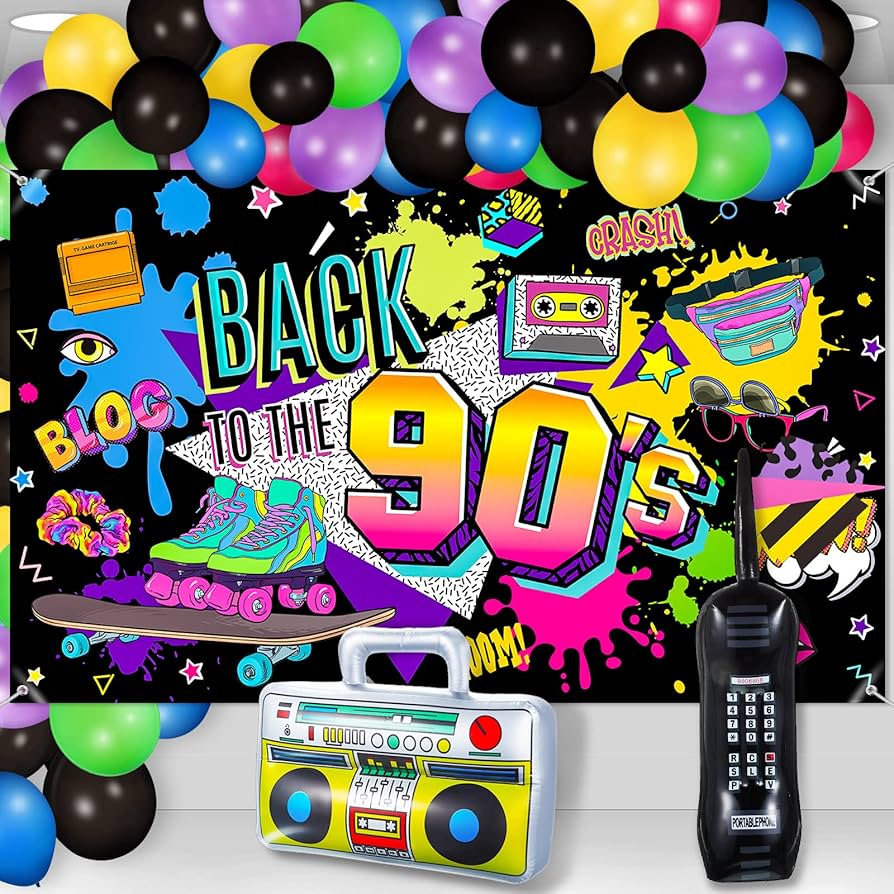decoração festa anos 90 vs anos 80