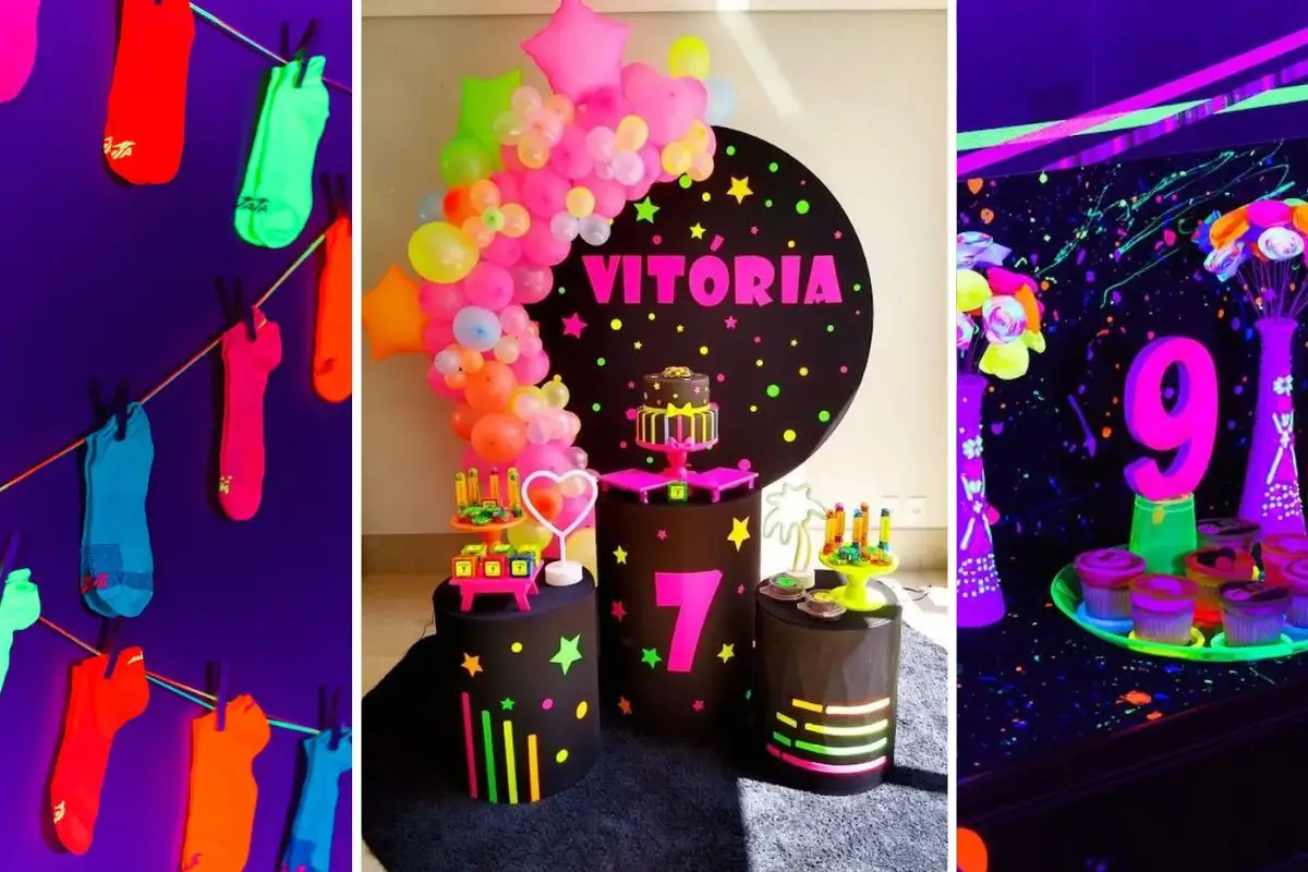 festa neon vs festa fluorescente qual a diferença