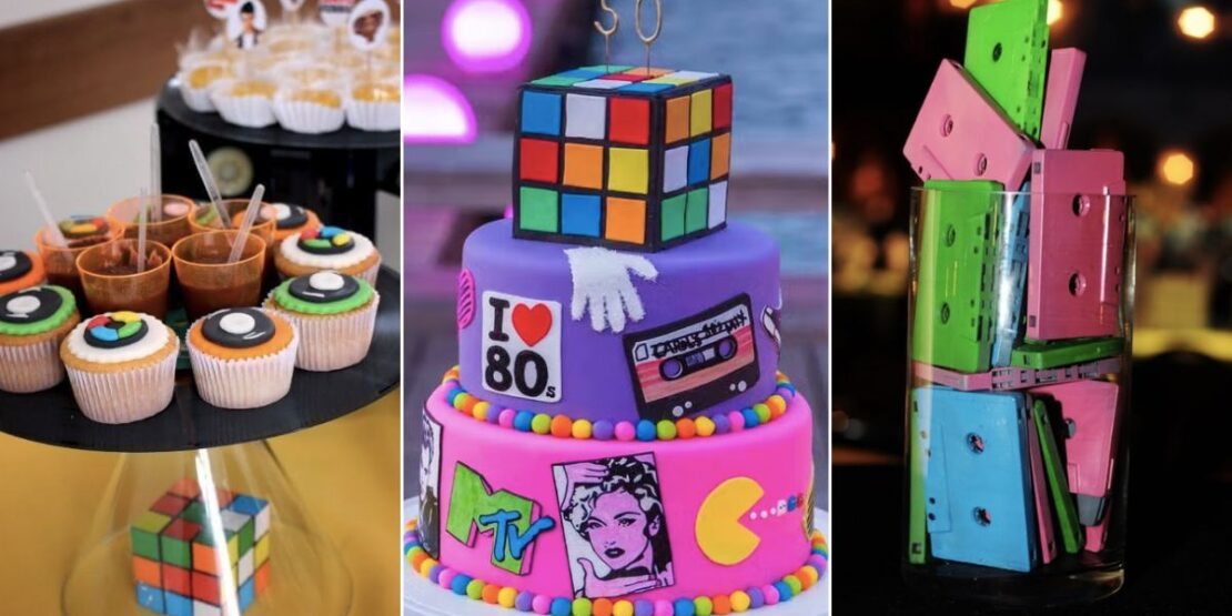 decoração festa anos 80 ou anos 90 qual escolher