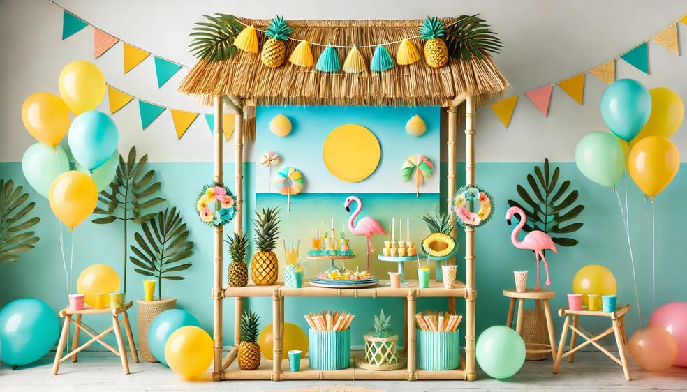 decoração festa tropical vs festa havaiana
