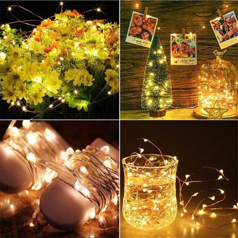 Fio de luz LED com diferentes quantidades de LEDs (ex: 100 LEDs, 300 LEDs)