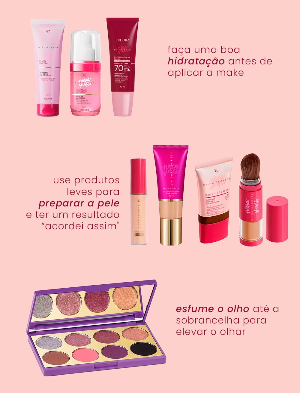 Como usar a Bruma Nutri Fresh Niina Secrets para potencializar sua maquiagem