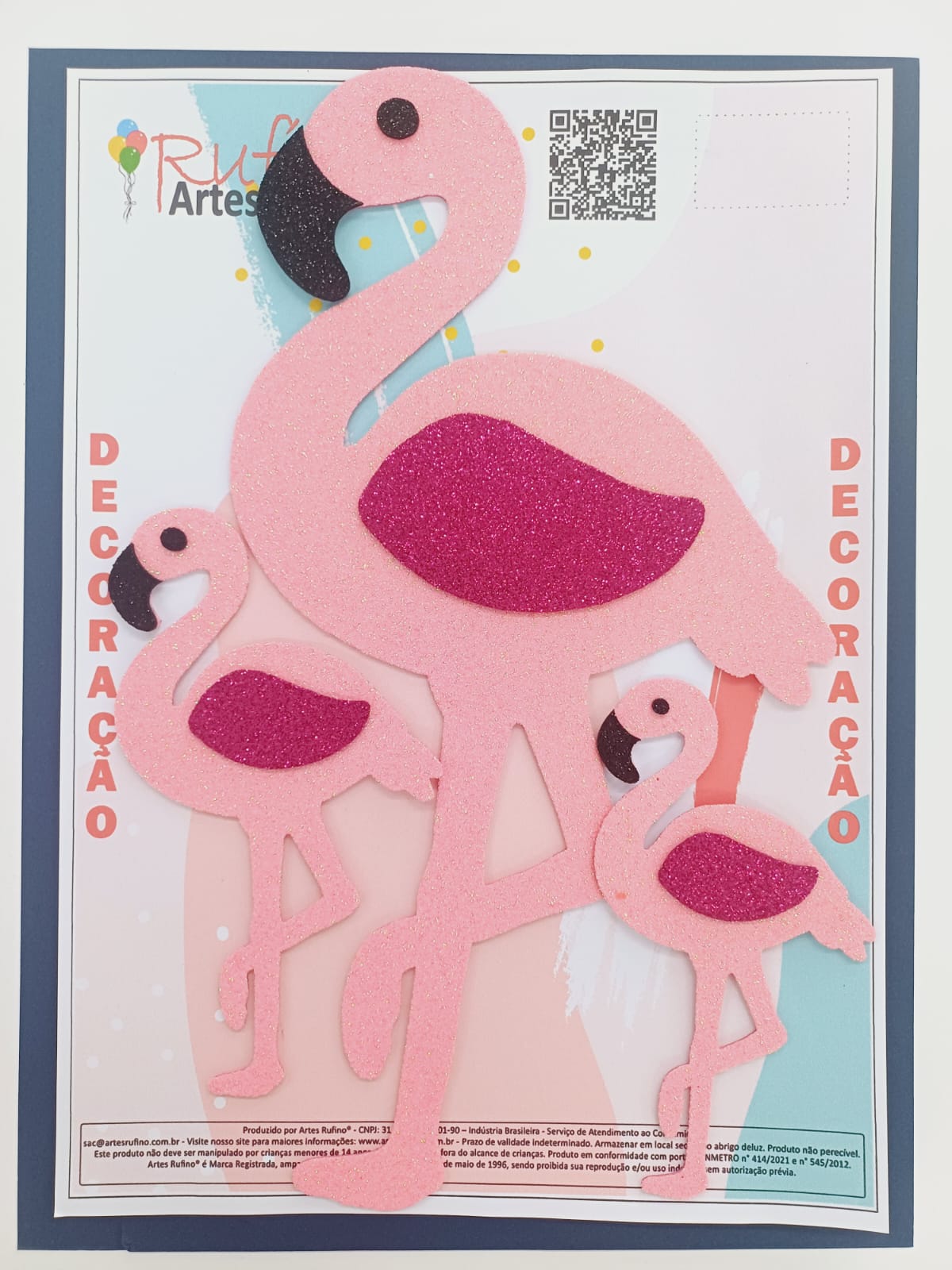 decoração flamingo dourado