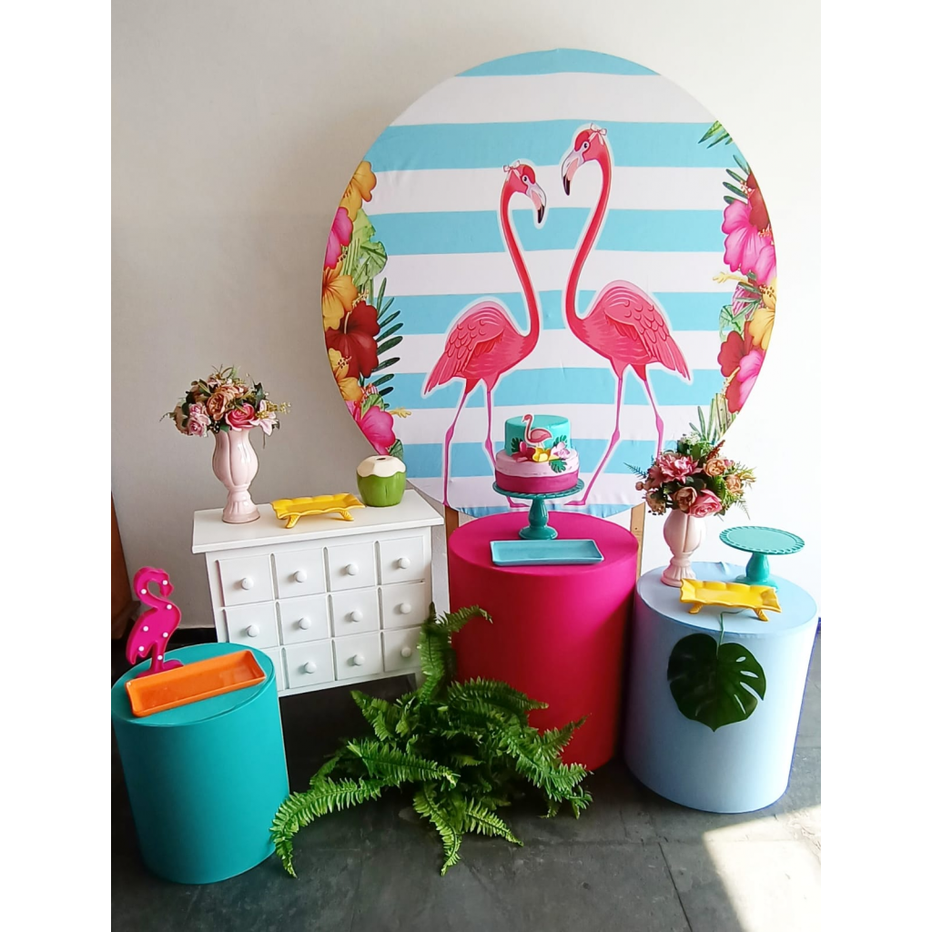 decoração flamingo sala de estar
