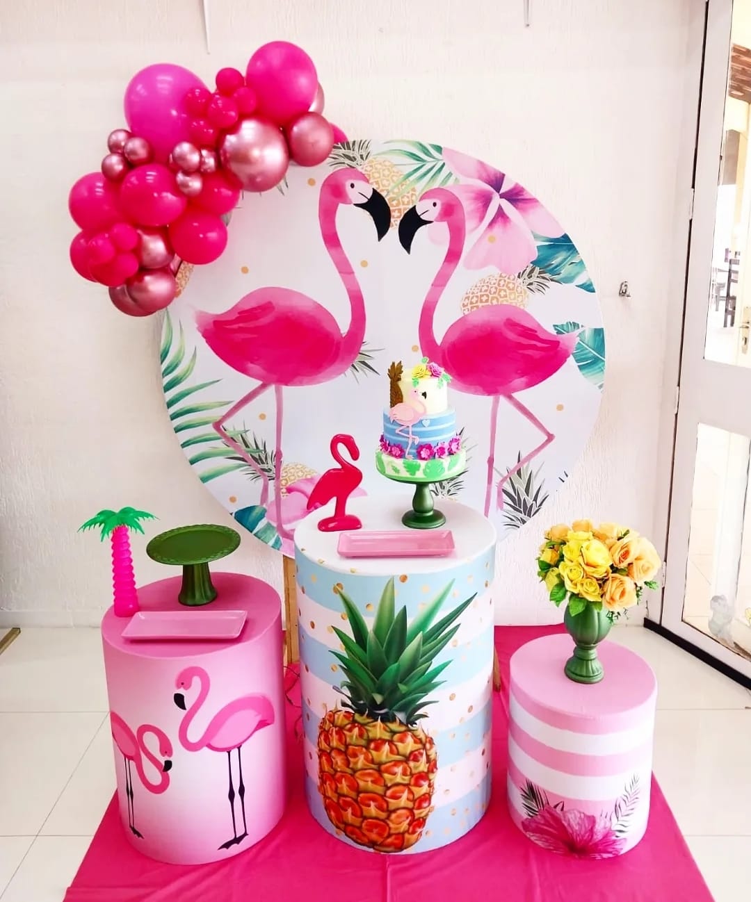 decoração flamingo tropical