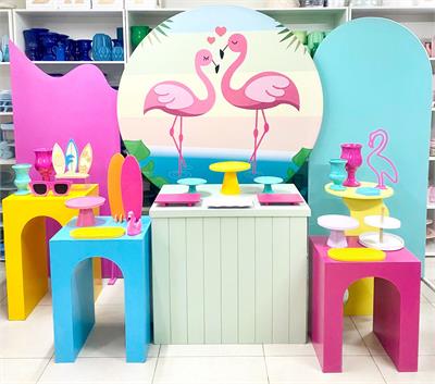 decoração flamingo dourado
