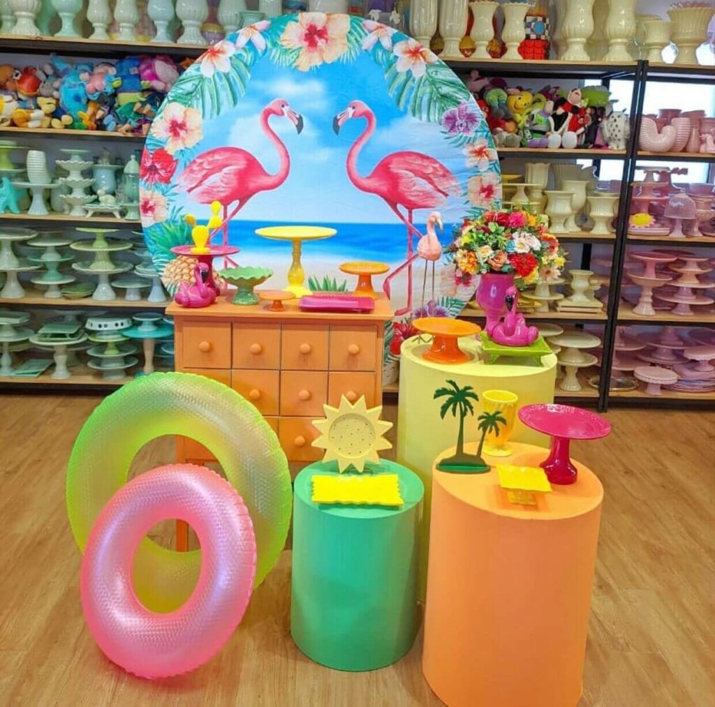 objetos decorativos flamingo
