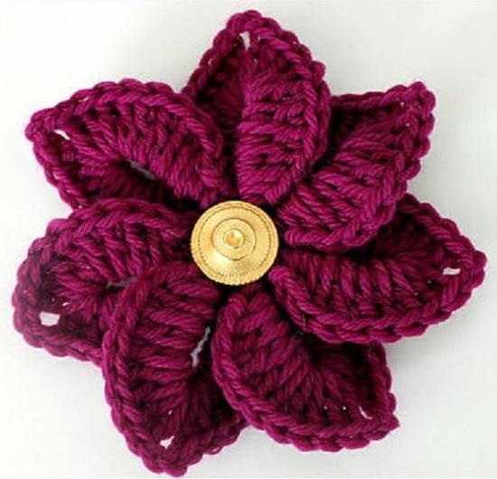 tutoriais de flores de crochê