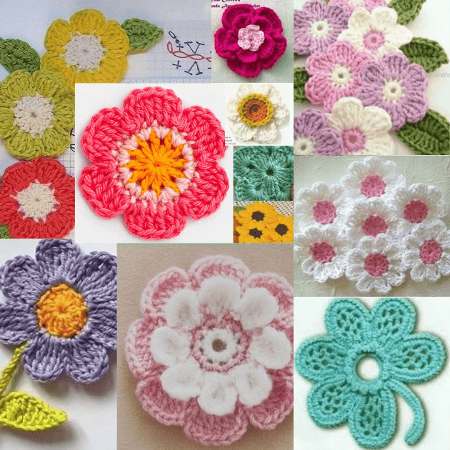 flores de croche com grafico