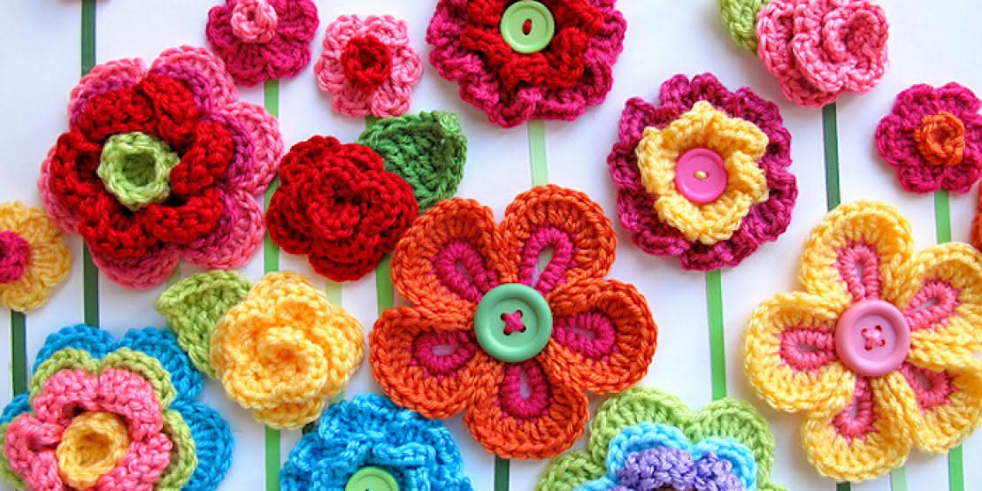 flores de croche para aplicação em blusas