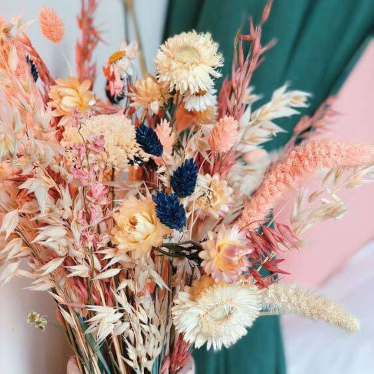 ideias criativas para decorar com flores secas