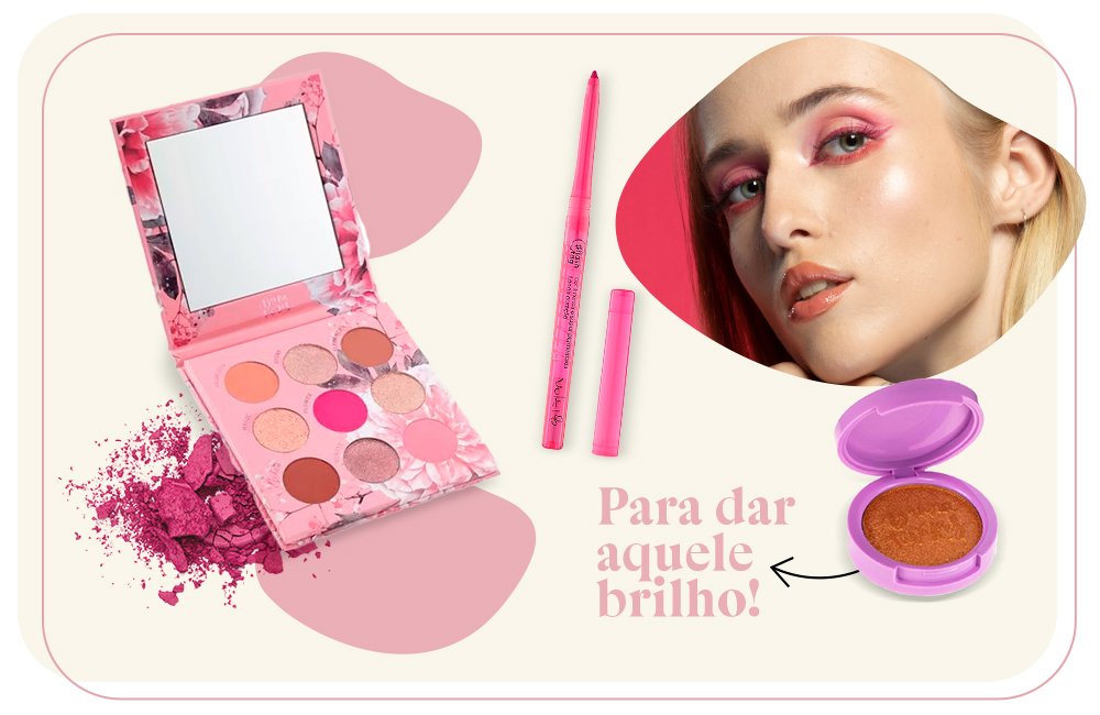 foto de maquiagem rosa para verão