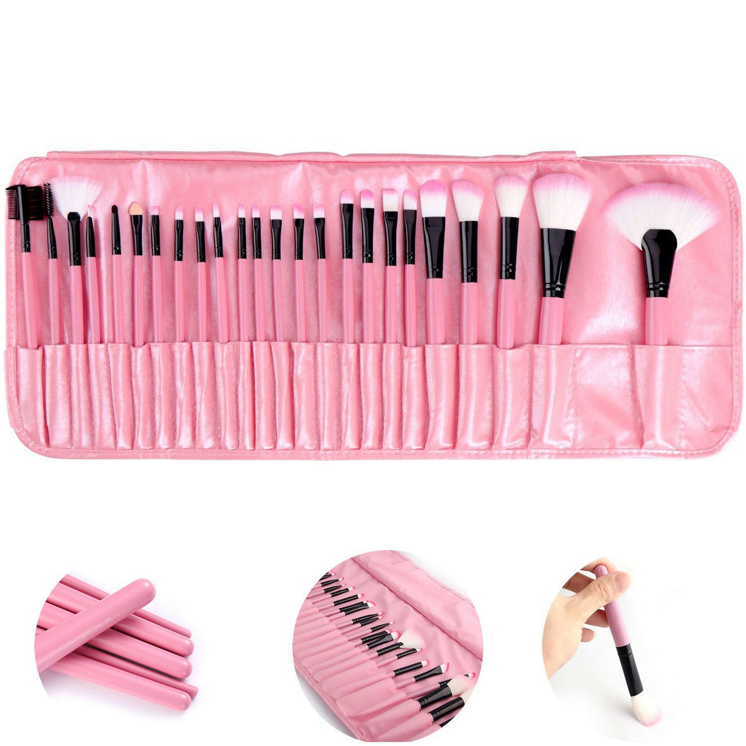 foto de maquiagem rosa com glitter