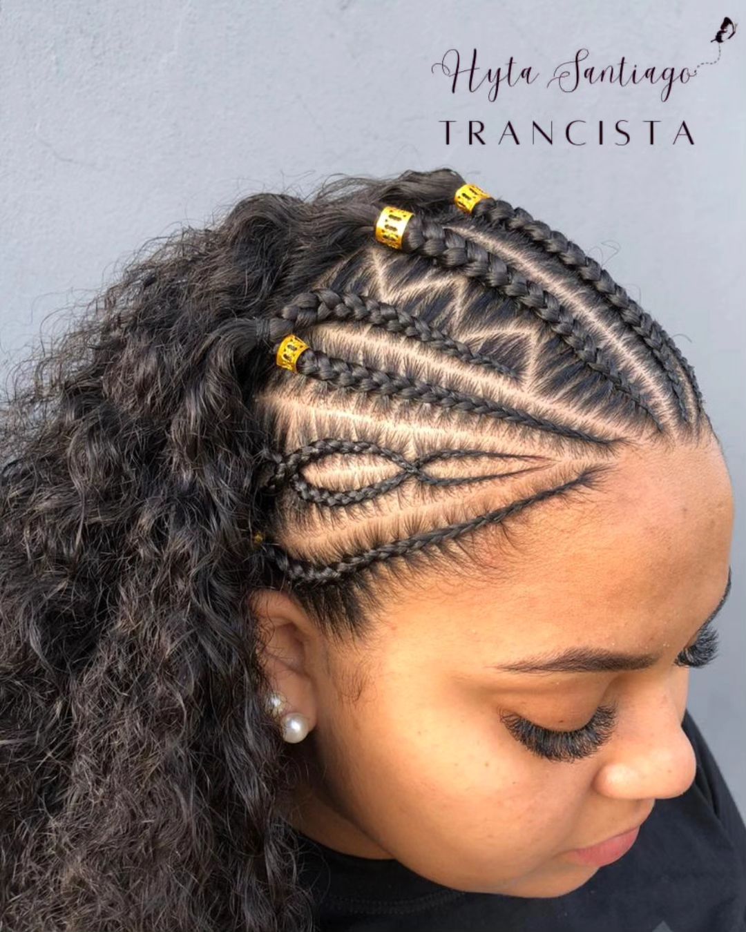 foto de trança na frente do cabelo