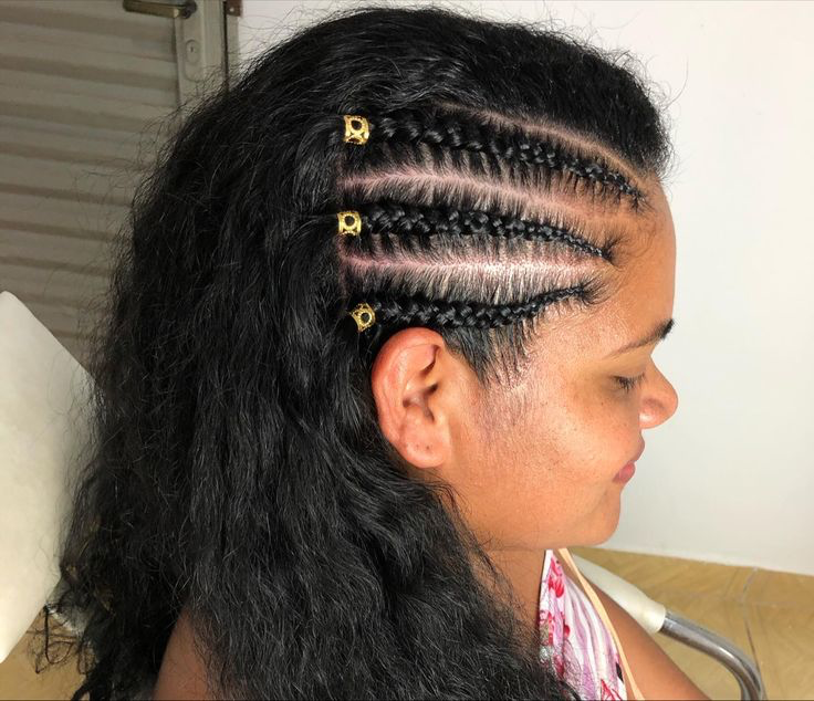 foto de trança na frente do cabelo