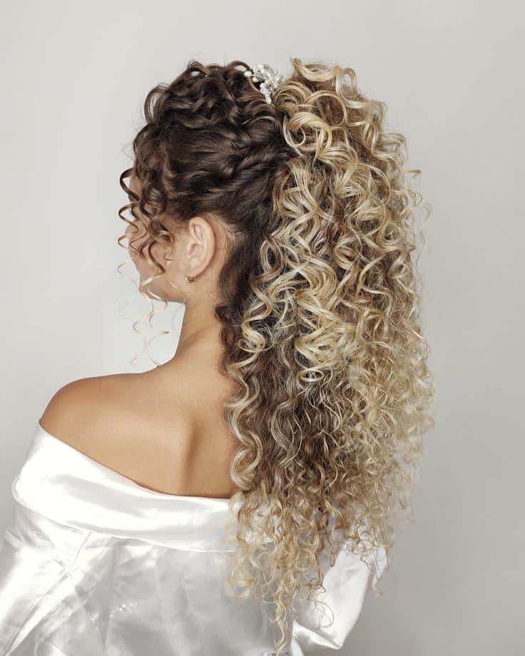 foto penteado cabelo cacheado festa