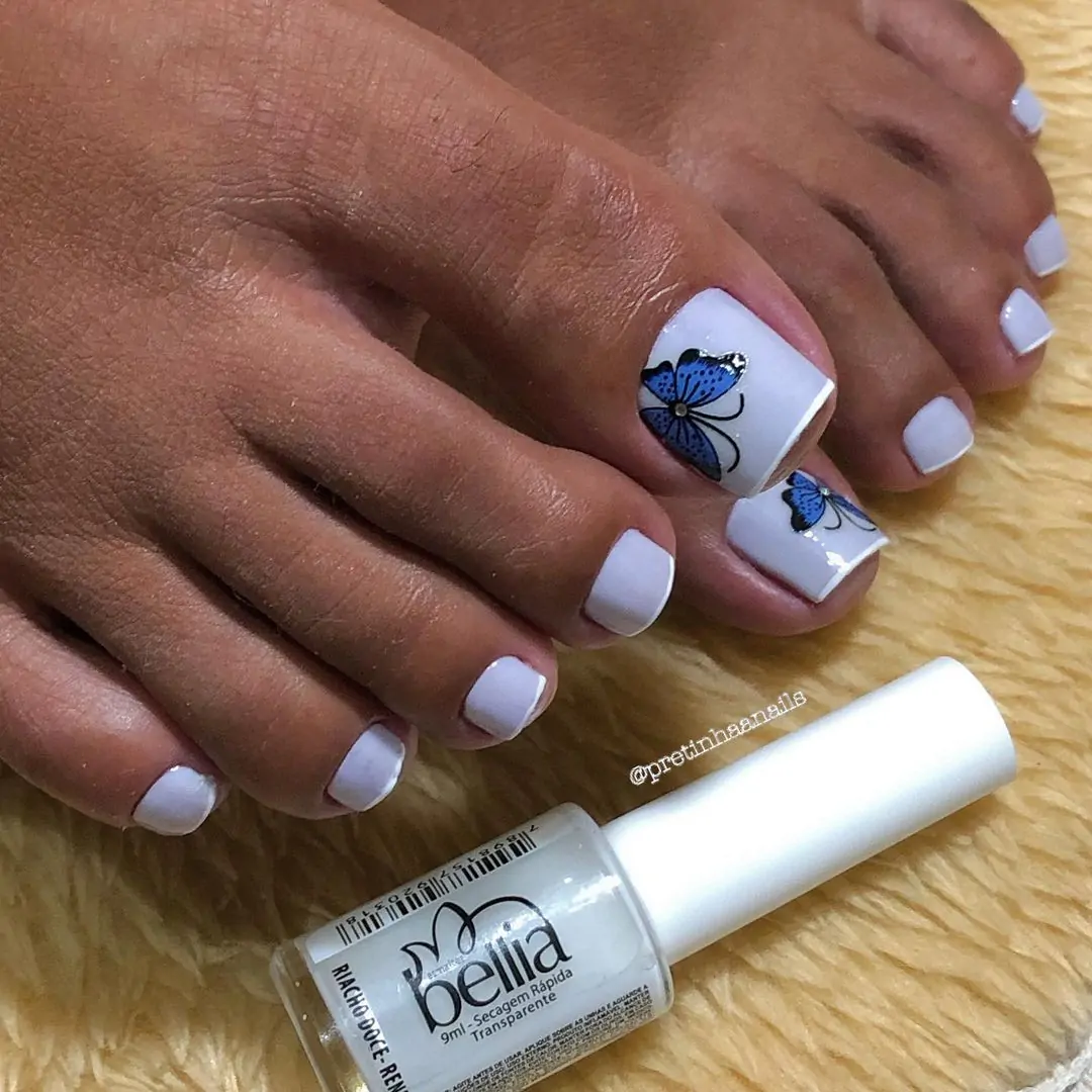 como fazer nail art delicada em unhas curtas do pé