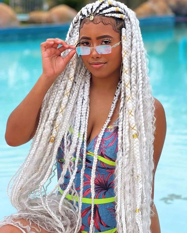 Box braids em cabelo cacheado