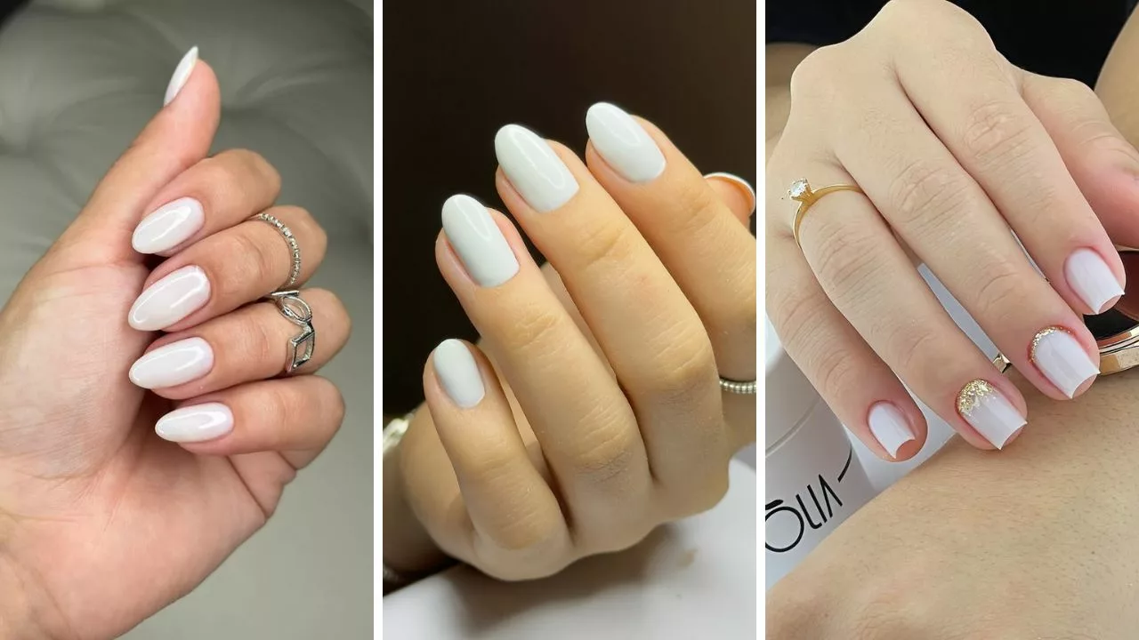 Unhas brancas curtas