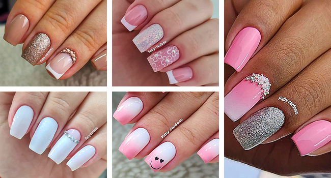 Unhas claras francesinha