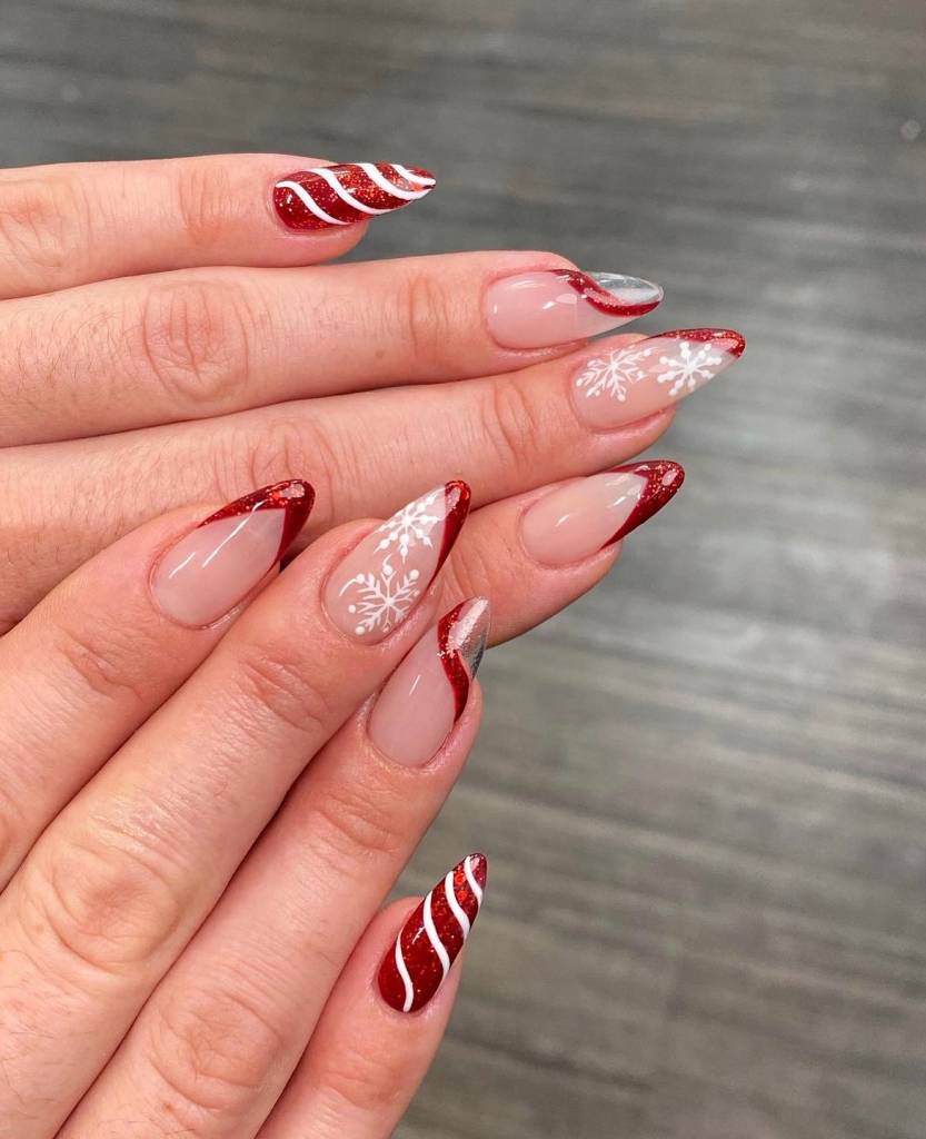 unhas de natal vermelhas
