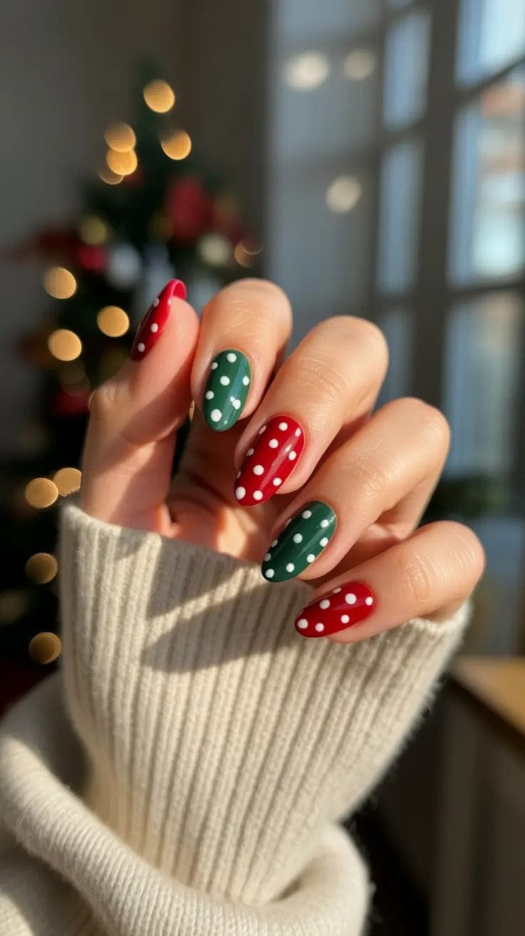 unhas de natal vermelhas