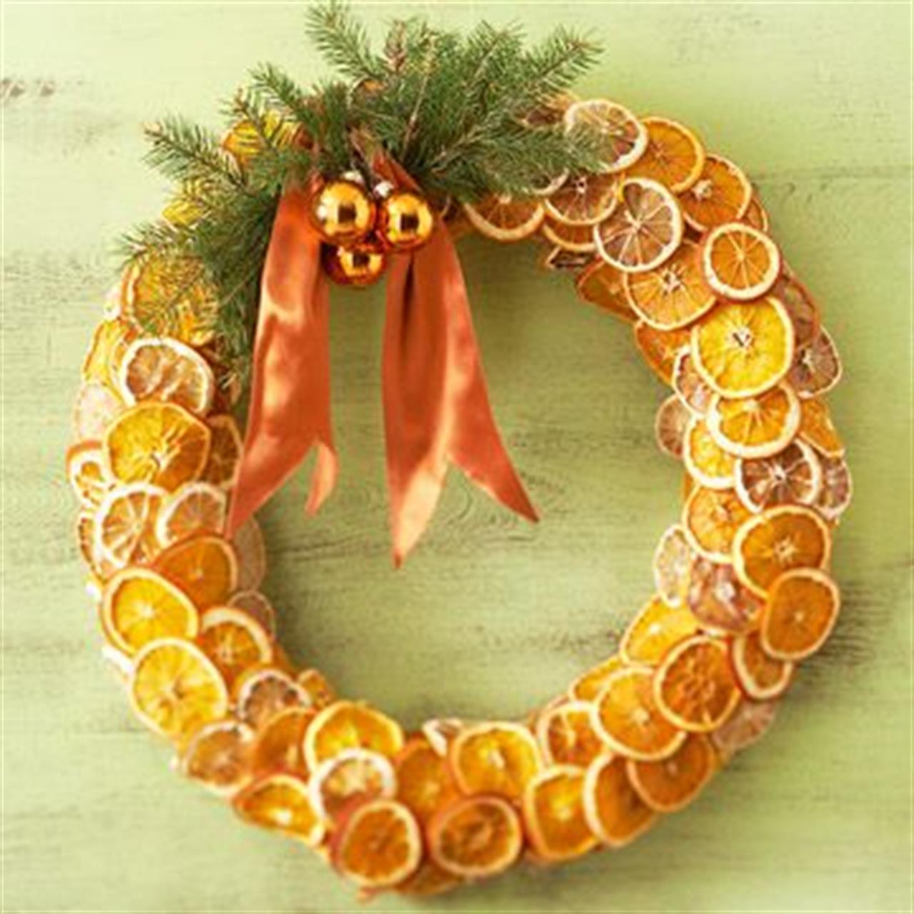 decoração de natal com frutas cítricas