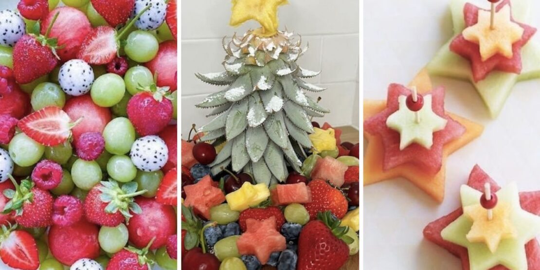 decoração de natal rústica com frutas