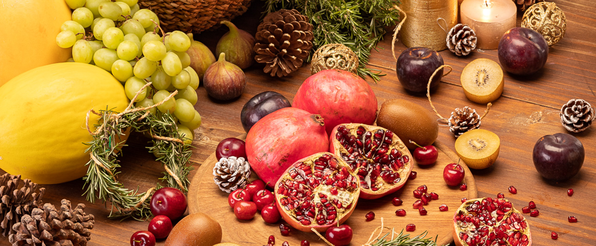 ideias criativas decoração natal frutas