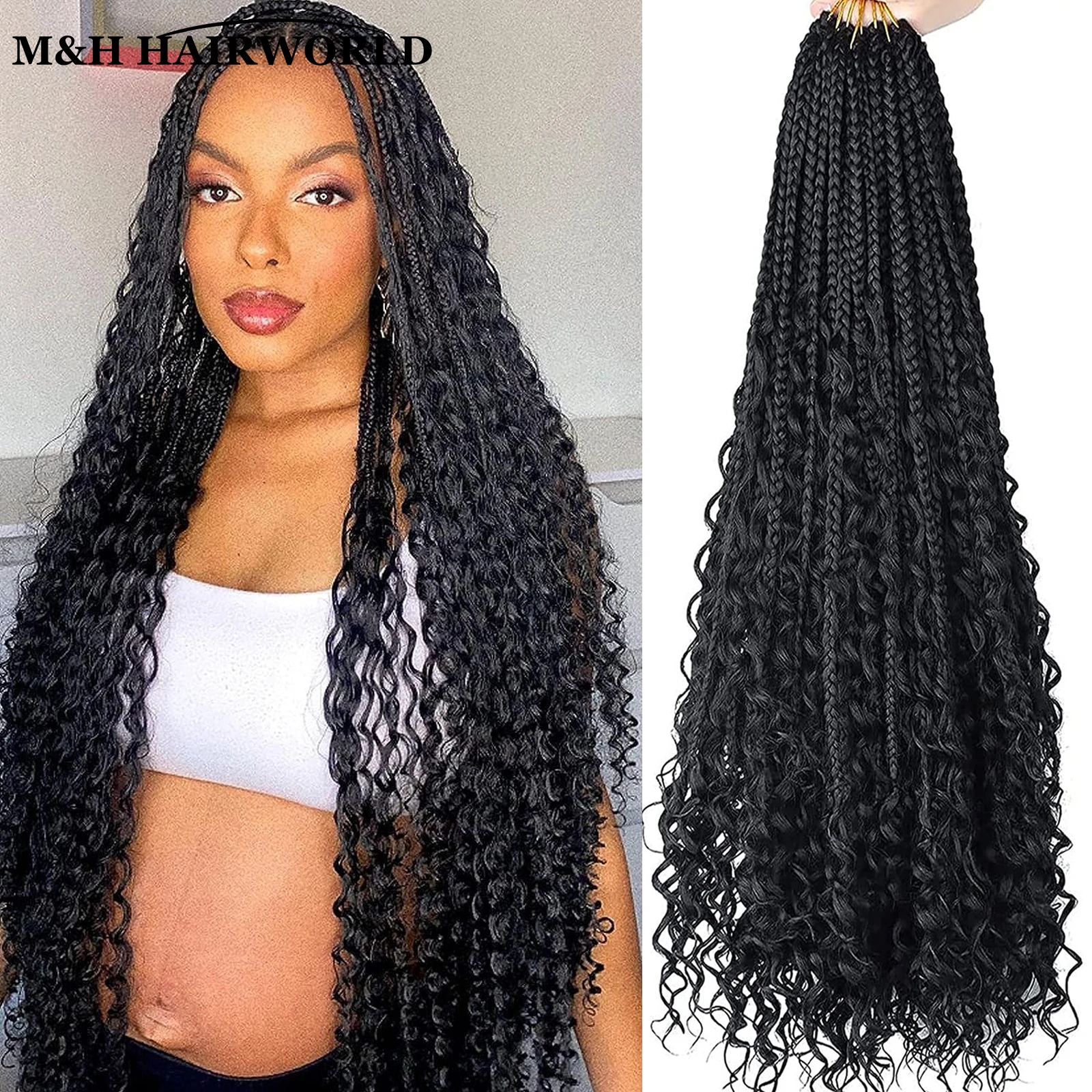 ideias de penteados com fulani braids e box braids
