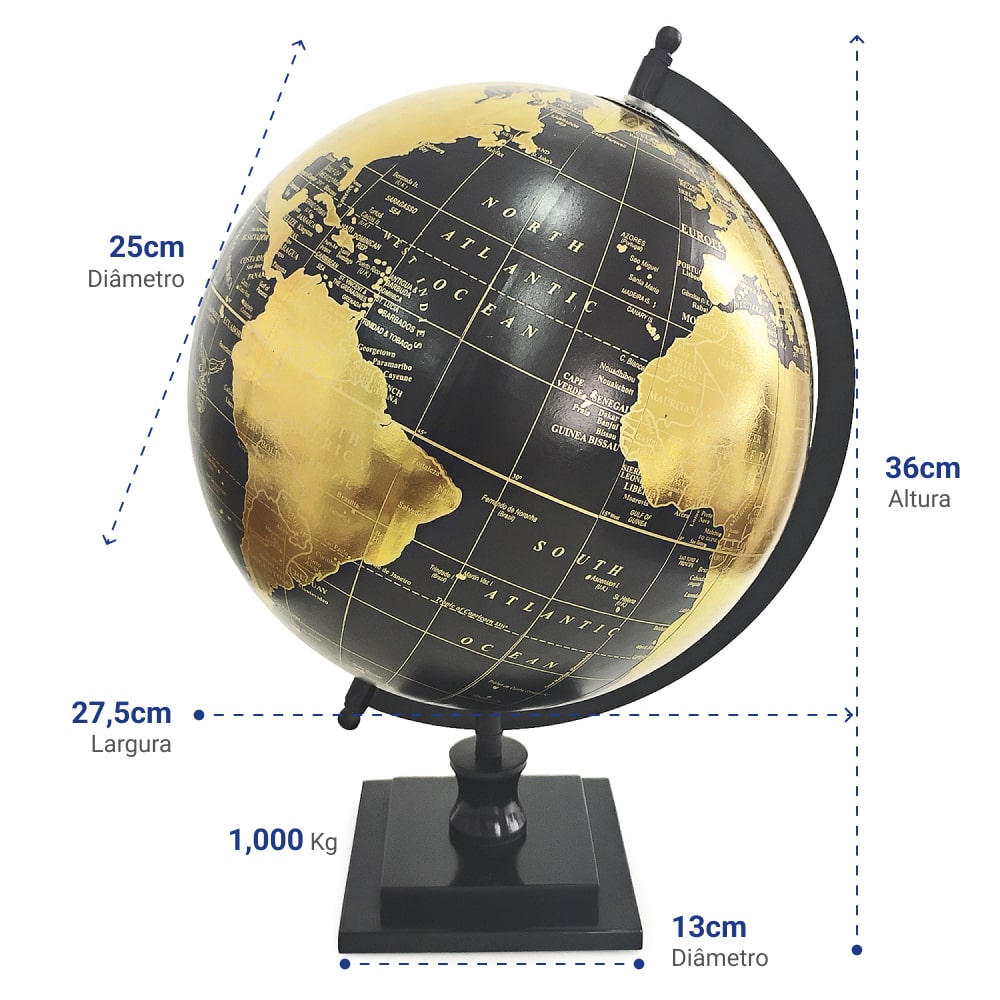 globo dourado metal ou vidro qual escolher