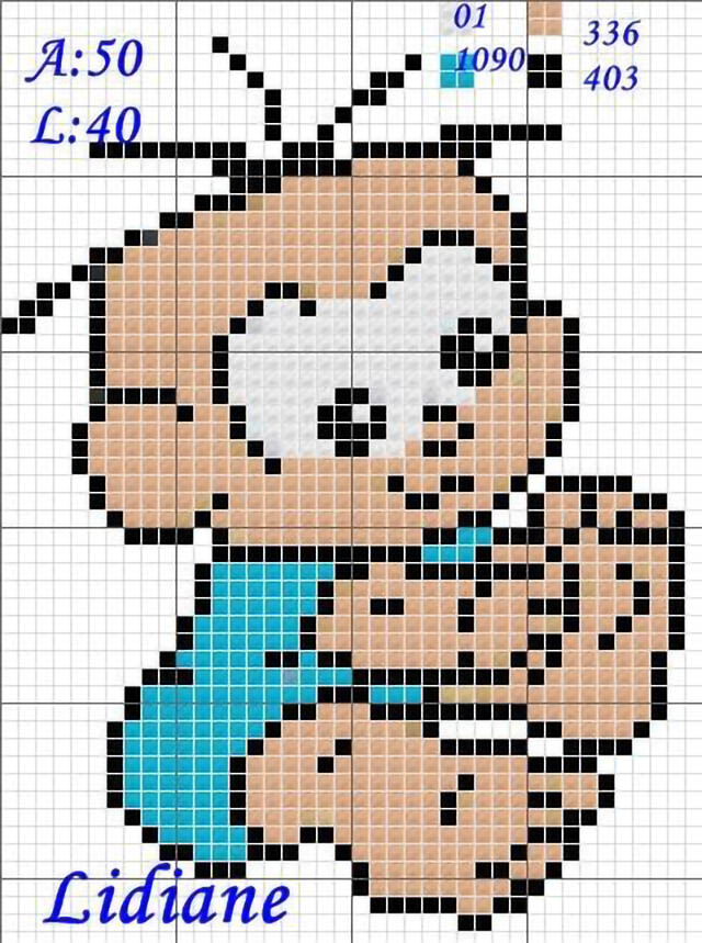 graficos de ponto cruz para bebe masculino